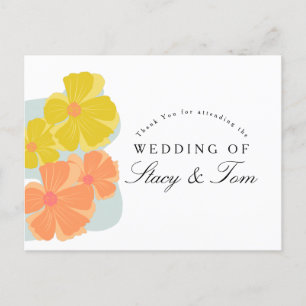 Spring Bloom Cosmos Hand Drawn Wedding  Postcard