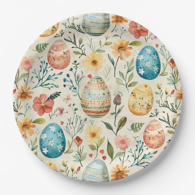 Spring Bloom Easter 1 Paper Plate (Front)