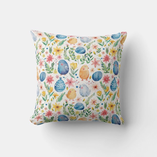 Spring Bloom Easter 3 Throw Pillow (Front)