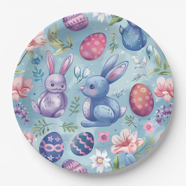 Spring Bloom Easter 5 Paper Plate (Front)