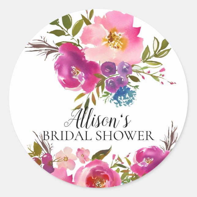 Spring Bloom Floral Bridal Shower Envelope Seal (Front)