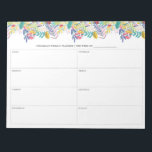 Spring Bloom Flowers Weekly Planner Notepad<br><div class="desc">Spring Bloom Flowers Garland Weekly Planner | Plan and schedule your week with this floral weekly planner. It features flowers illustrations of purple, blue, green and pink flowers with greenery. This botanical weekly planner will be perfect as a gift. Personalise by using the fields provided and use the "Customise Further"...</div>