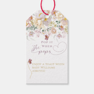 Spring Bloom Wildflower Purple Girl Baby Shower Gift Tags