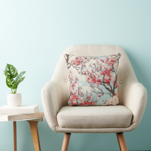 Spring Blooming Trees Flowers Cushion
