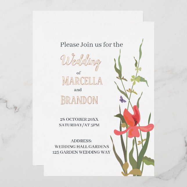 Spring Blooming Tulip Floral Wedding (Front/Back)
