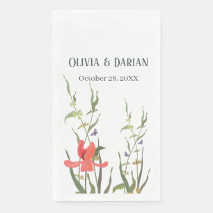 Spring Blooming Tulip Floral  Wedding   Napkin