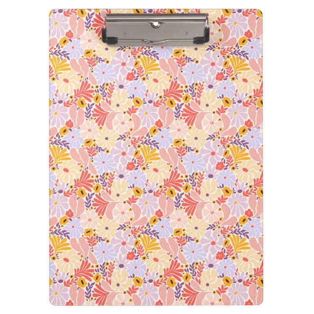 Spring Blooms Clipboard | Feminine Floral Pattern (Front)