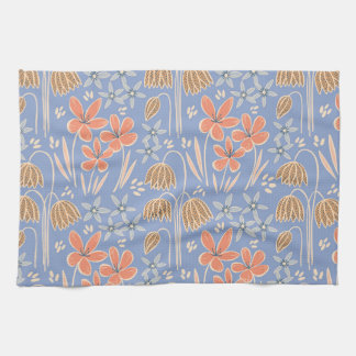 Spring Blooms Periwinkle Tea Towel