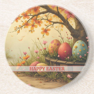 Spring Blossom Magic with Easter Egg Splendour Coaster