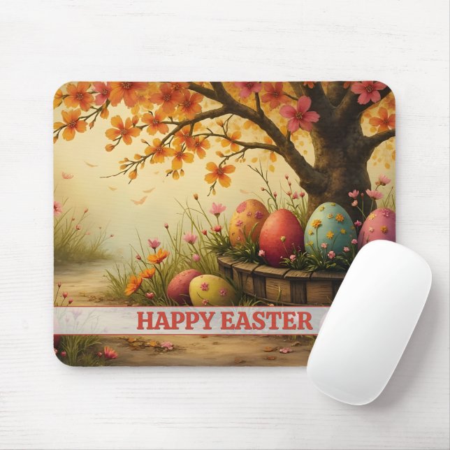 Spring Blossom Magic with Easter Egg Splendour Mouse Pad (With Mouse)