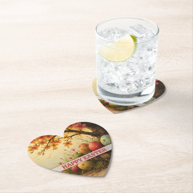 Spring Blossom Magic with Easter Egg Splendour Paper Coaster (Insitu)