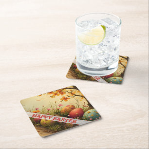 Spring Blossom Magic with Easter Egg Splendour Paper Coaster
