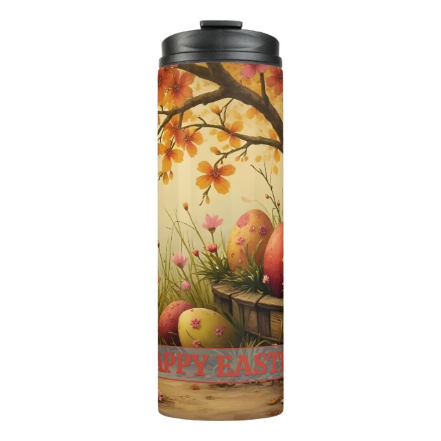 Spring Blossom Magic with Easter Egg Splendour Thermal Tumbler (Front)