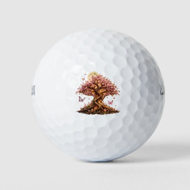 Spring Blossom Moon Tree Golf Ball (Front)