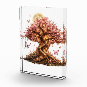 Spring Blossom Moon Tree Photo Block
