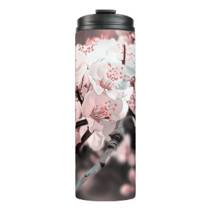 Spring Blossom Ornamental Illustration Pink Thermal Tumbler