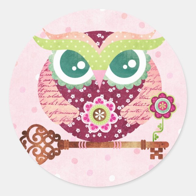Spring Blossom Owl Stickers (Front)