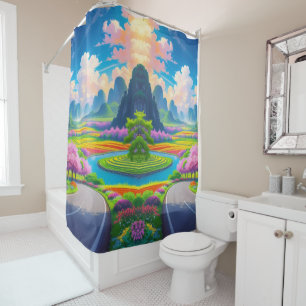 "Spring Blossom Path – Scenic  Shower Curtain