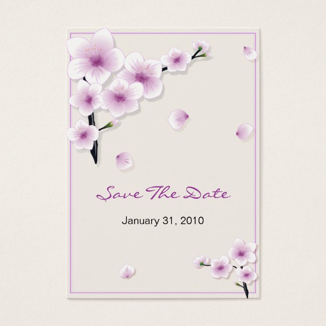 Spring Blossom Save The Date Wedding MiniCard (Front)