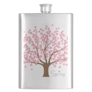 Spring Blossom Tree Hip Flask