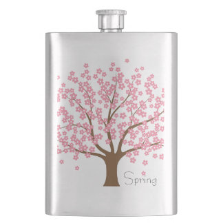 Spring Blossom Tree Hip Flask