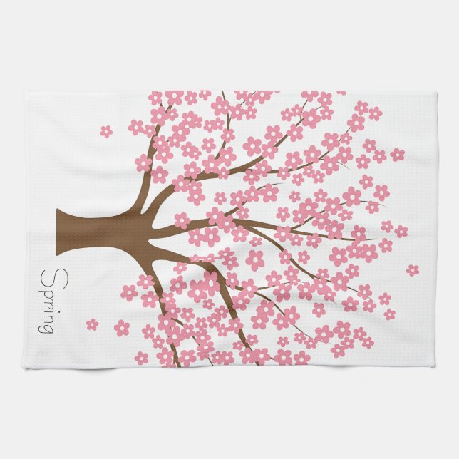 Spring Blossom Tree Tea Towel (Horizontal)
