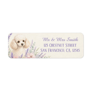 Spring Blossom Watercolor Toy Poodle Return Address Label
