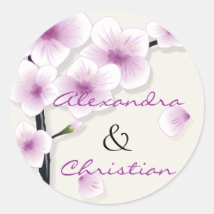 Spring Blossom Wedding Save The Date Announcement Classic Round Sticker