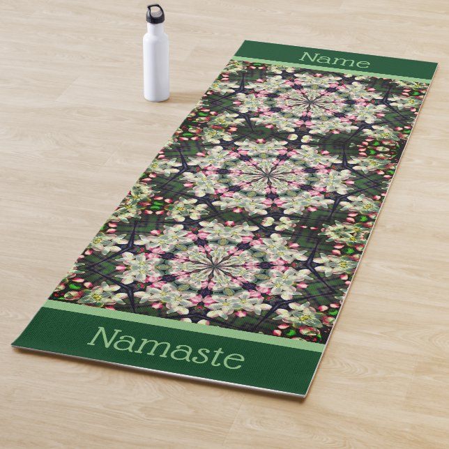 Spring Blossoms Abstract Flower Art Personalised Yoga Mat (In Situ)