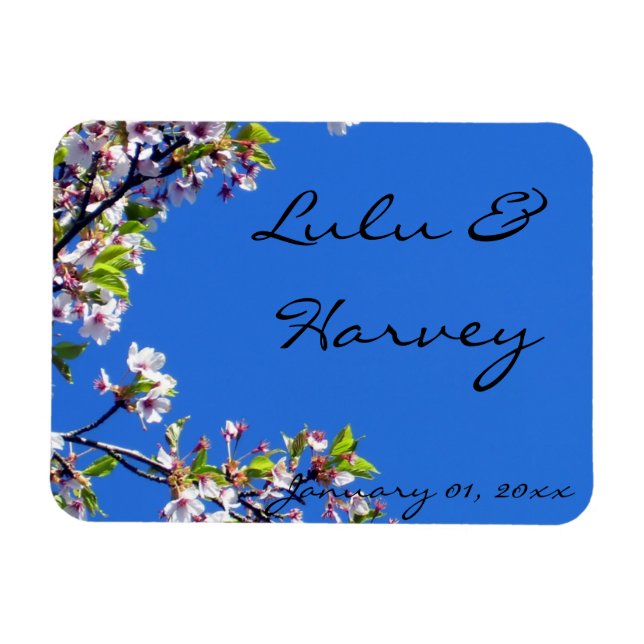 Spring Blossoms and Sky Personal Wedding Magnet (Horizontal)