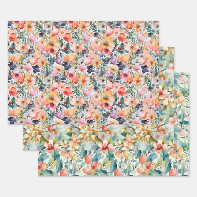 SPRING BLOSSOMS DECORATIVE PAPER SET (Set)
