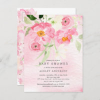 Spring Blossoms Floral Baby Shower Invitation