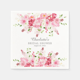 Spring Blossoms Floral Bridal Shower Napkins
