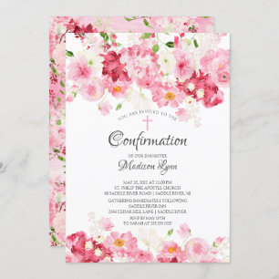 Spring Blossoms Floral Confirmation Invitation