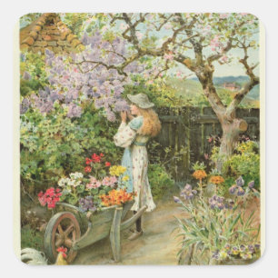 Spring Blossoms, from the Pears Annual, 1902 Square Sticker