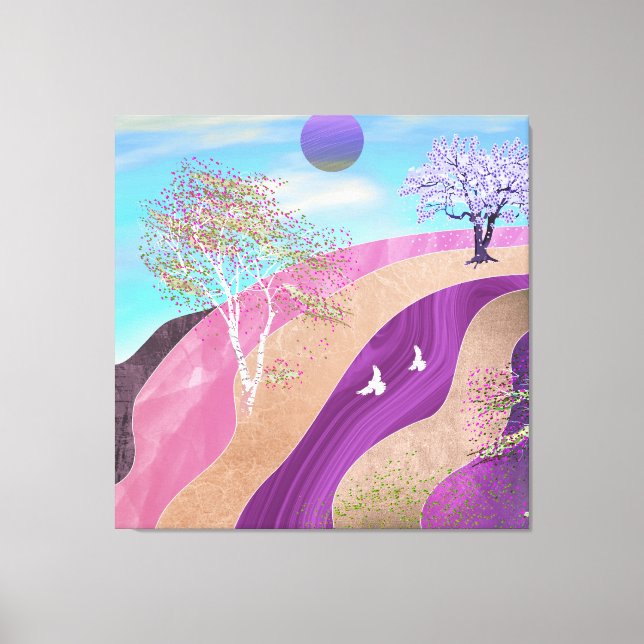 Spring Blossoms Landscape Canvas Print (Front)