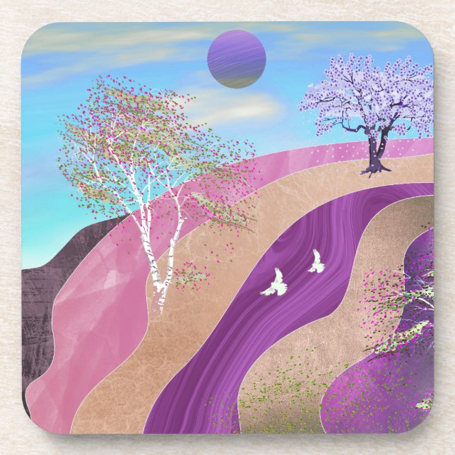 Spring Blossoms Landscape Coaster (Front)