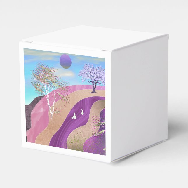 Spring Blossoms Landscape Favour Box (Front Side)