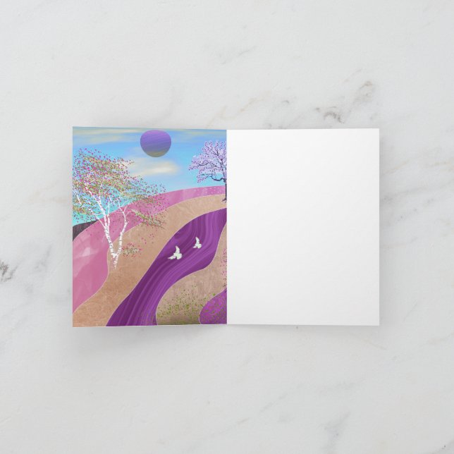 Spring Blossoms Landscape Note Card (Inside)