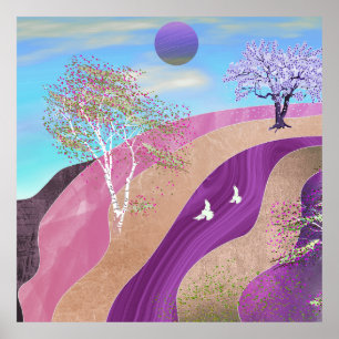 Spring Blossoms Landscape Poster