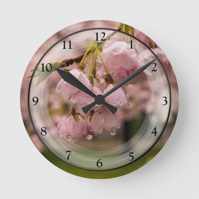 Spring Blossoms Round Clock (Front)