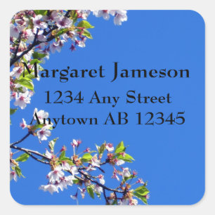 Spring Blossoms Sky Wedding Return Address Label