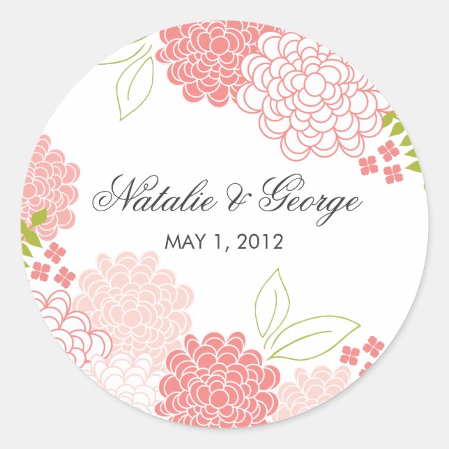 Spring Blossoms Wedding Favour Sticker (Front)