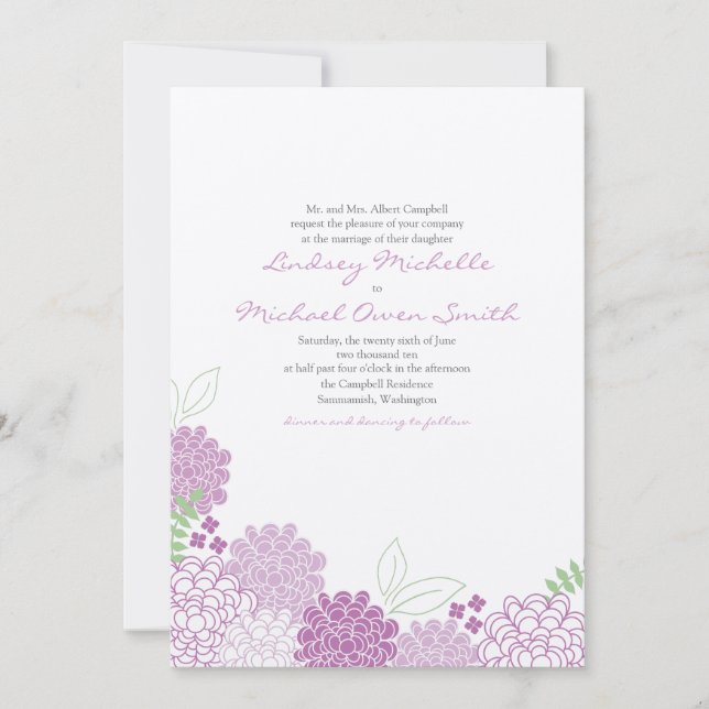 Spring Blossoms Wedding Invitation (Front)