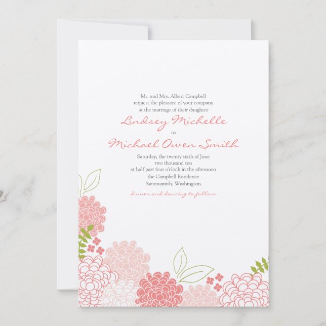 Spring Blossoms Wedding Invitation (Front)