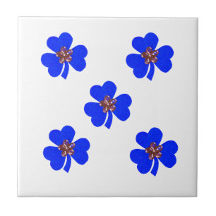 Spring blue, blue clovers for kitchen tile
