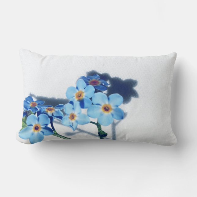 Spring blue flowers lumbar cushion (Front)