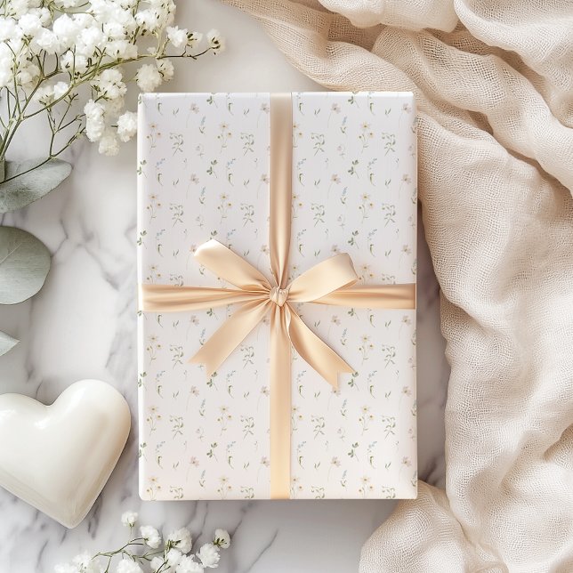 Spring Blue Wildflower Wrapping Paper (Creator Uploaded)