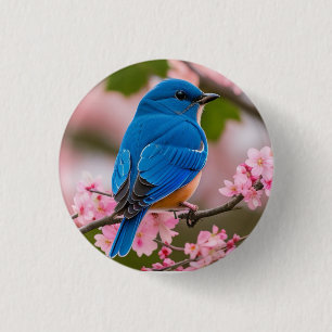 Spring Bluebird 3 Cm Round Badge