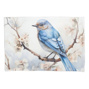 Spring Bluebird in the Blossoming Tree Pillowcase